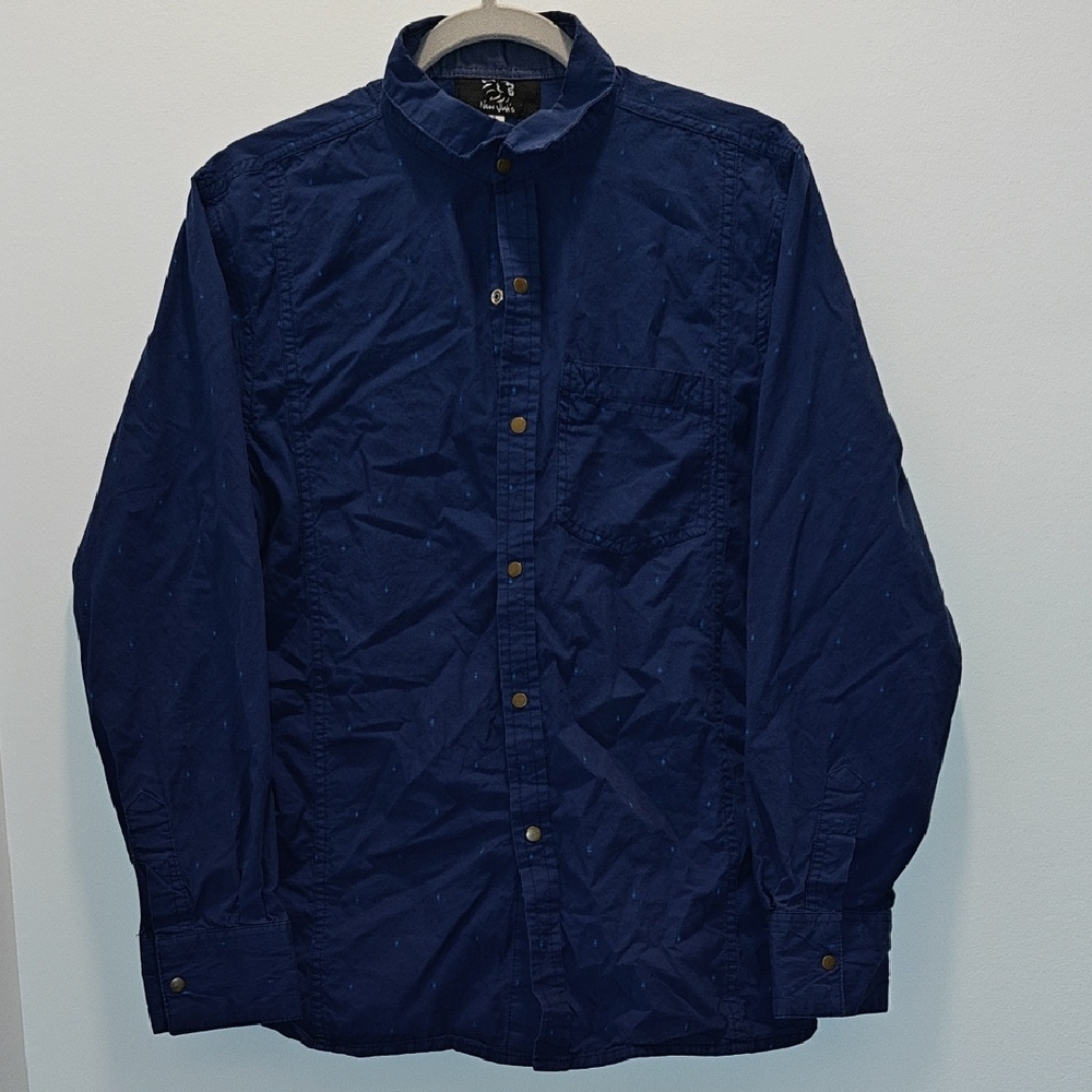 Navy Blue Button-Up Shirt